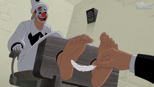 Clown Being Tickled By Man GIF