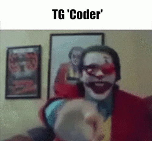 Clown Costume Man Pointing at Camera tg coder