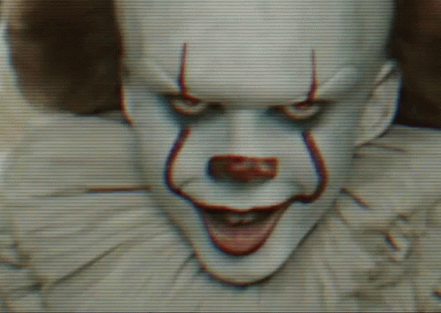 Clown Face Close Up Striped Background GIF