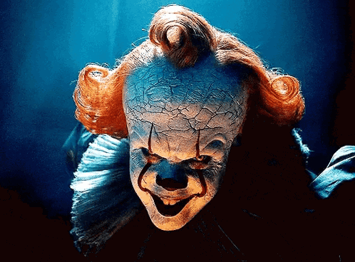 Clown Face With Red Hair Close Up