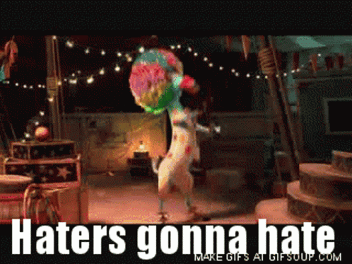 Clown Holding Balloon Haters Gonna Hate GIF