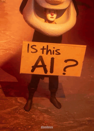 Clown Holding Is This Ai Sign GIF