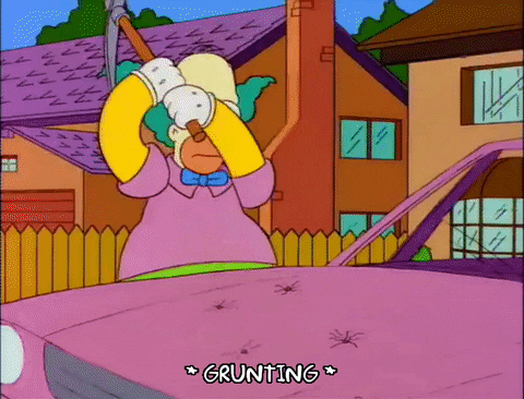 Clown Homer Breaking Car GIF