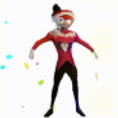 Clown in Top Hat and Scarf Dancing