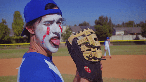Clown Makeup Baseball Pitch Strike GIF