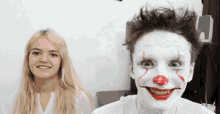 Clown Makeup Couple Zoom Screen GIF
