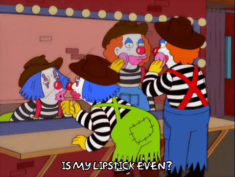 Clown Makeup Mirror The Simpsons GIF