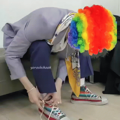 Clown Shoes Tying Shoes Laces GIF