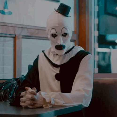 Clown Sitting With Folded Hands