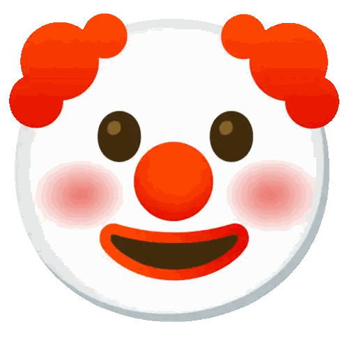 Clown Smiley Face with Red Hair