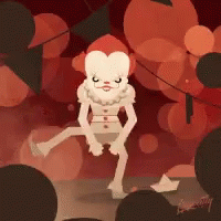 Clown Standing in Front of Balloons