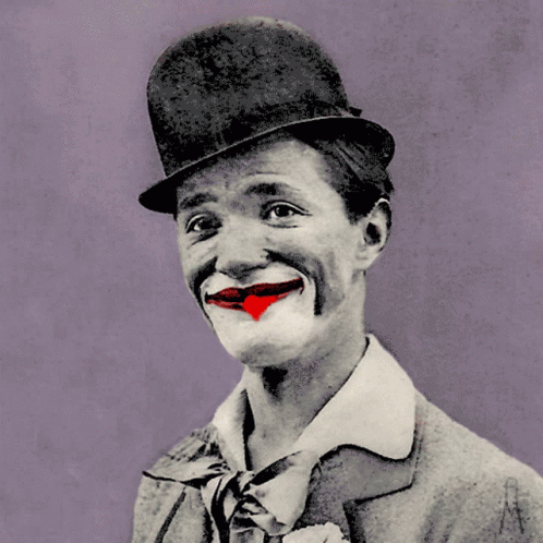 Clown Wearing Hat and Tie