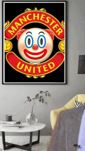 Clown with Manchester United Text
