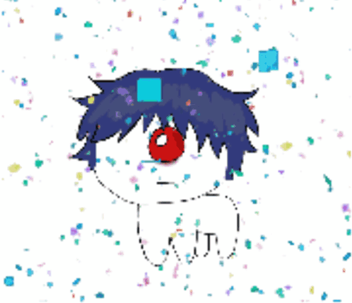 Clown with Red Nose in Confetti Saying But