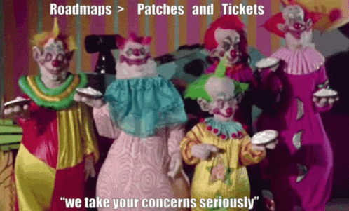 Clowns Standing With Concerns Seriously