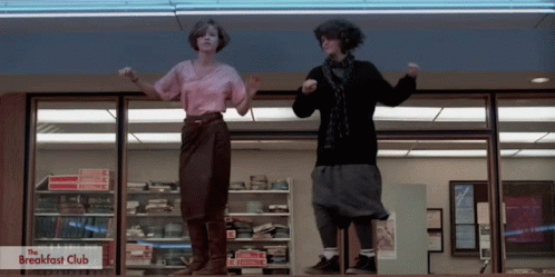 The Breakfast Club Party Dance Scene GIF
