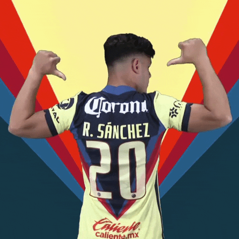 Club America Richard Sanchez Pointing Back Jersey GIF