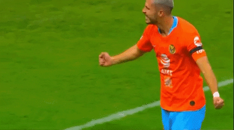 Club America White Haired Player Runs Screaming GIF