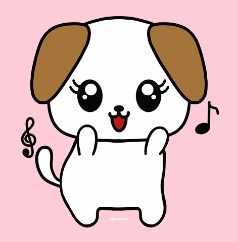 Clubbing Cute Cartoon Dog GIF