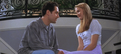 Clueless Movie Stairway Kiss GIF