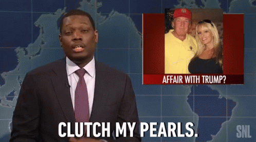 Clutching Pearls Shake Head Michael Che GIF