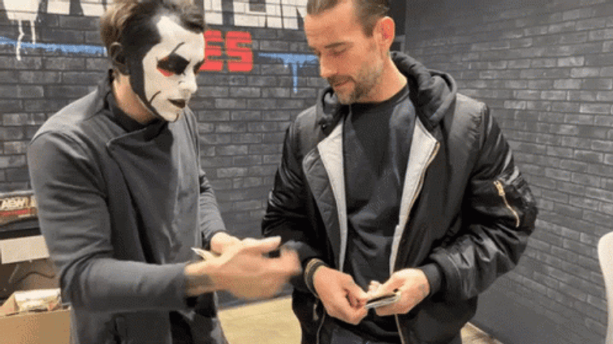 CM Punk And Sting Fan GIF