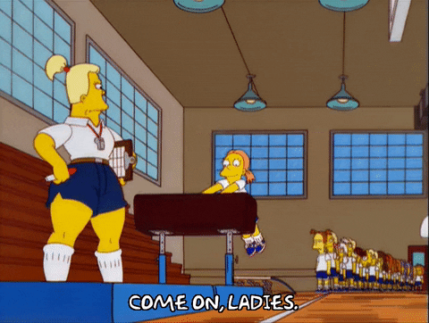 Coach Simpsons Pommel Horse Come On Girls GIF