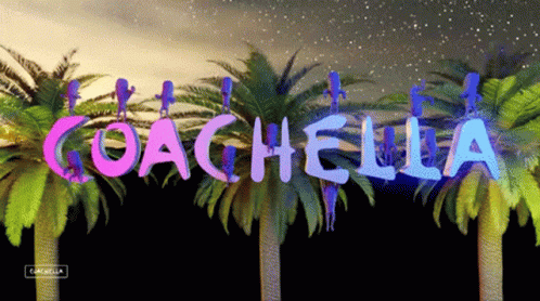 Coachella Sign With Palm Trees GIF