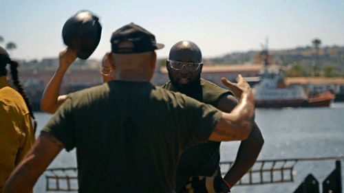 Coast Guard Men Hugging GIF