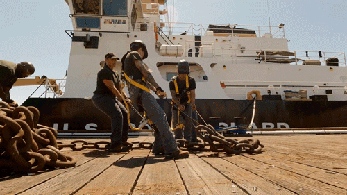 Coast Guard Pull The Heavy Chain GIF
