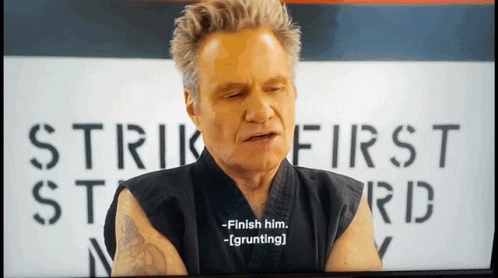 Cobra Kai Finish Him Hawk GIF