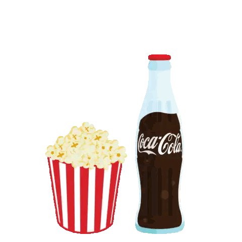 Coca Cola Bottle Next to Popcorn Bucket
