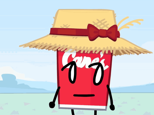 Coca Cola Can Wearing Straw Hat