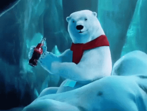 Coca Cola Clapping Bear With Red Scarf GIF