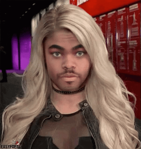 Cocky Blonde Blank Stare GIF