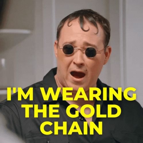 Cocky Shane Gillis Wearing Gold Chain GIF