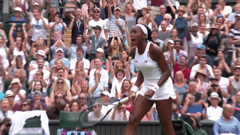 Coco Gauff Win Shout Wimbledon GIF