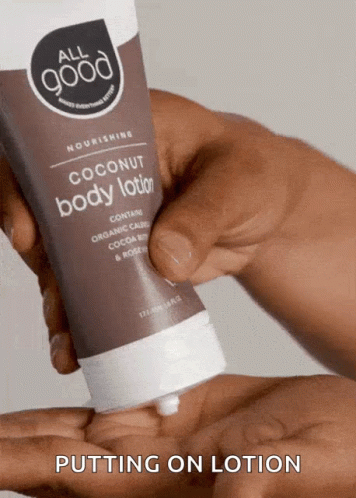 Coconut Body Lotion Being Applied