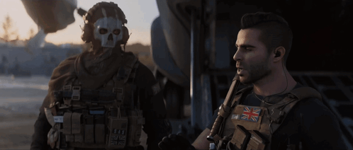 Cod Ghost Standing Beside John Soap Mactavish GIF
