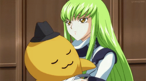 Code Geass C.c. Kissing Sleeping Cheese-kun GIF