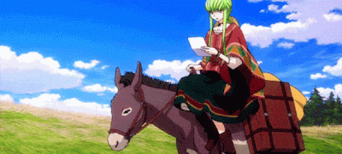 Code Geass C.c. Riding His Horse Travelling GIF