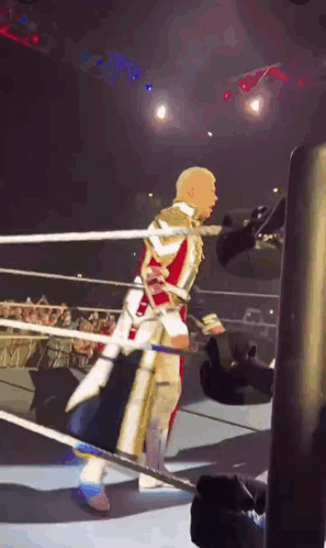 Cody Rhodes Wrestling Ring Jump GIF