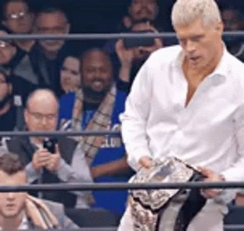 Cody Rhodes Wwe Champion Belt Audience GIF