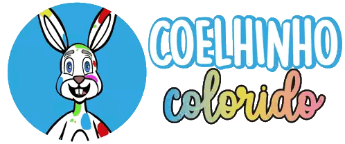 Coelhinho Colorido Logo with Cartoon Rabbit