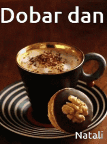 Coffee and Cookie on Saucer With Name Natali