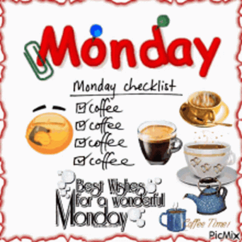 Coffee Checklist Monday Good Morning GIF