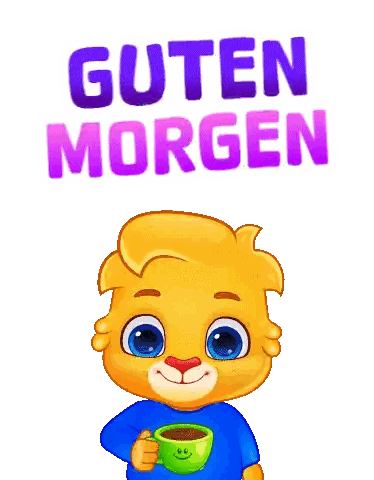 Coffee Cup Character Guten Morgen