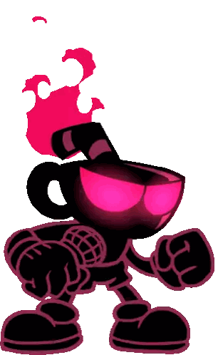 Coffee Cup Character with Pink Eyes