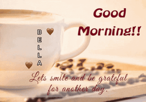 Coffee Cup Greeting Card Saying Good Morning