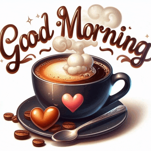 Coffee Cup Hearts Meme GIF